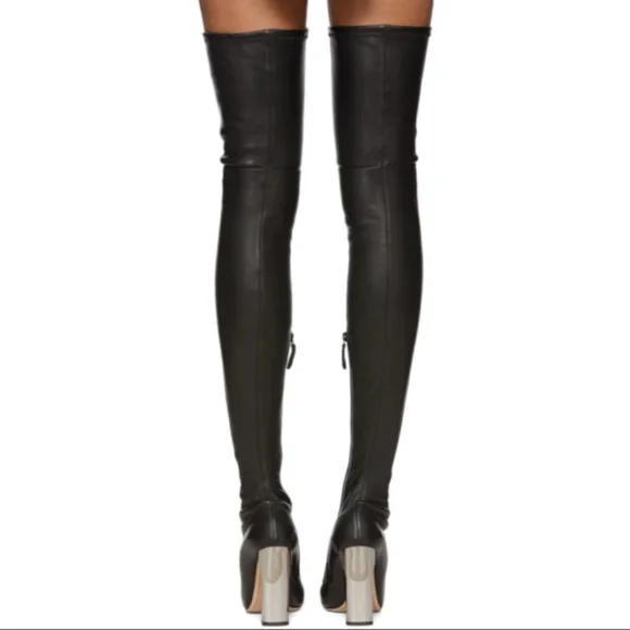 Rare Alexander McQueen Napa Leather Thigh High Heel Boots- Size 8 - Picture 4 of 14
